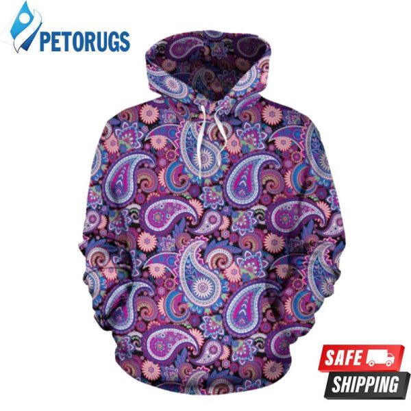 Purple Paisley Pattern 3D Hoodie