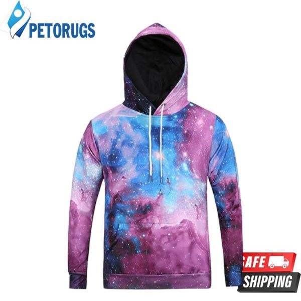 Purple Universal Space Galaxy Universe Purple & Blue 3D Hoodie