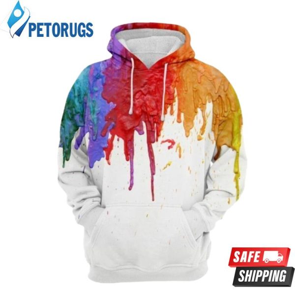 Rainbow Drop And Pered Custom Lineman Graphic 3D Hoodie