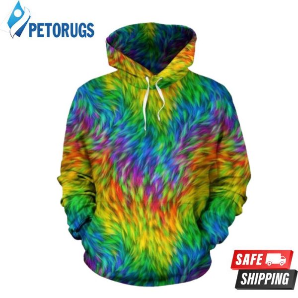 Rainbow Fur 3D Hoodie