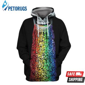 Rainbow Skulls Active Halloween 3D Hoodie