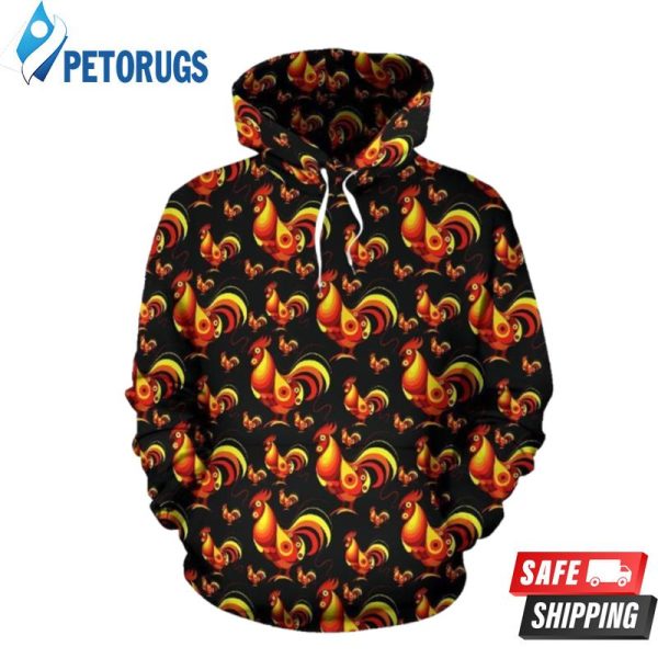 Rooster Themed 3D Hoodie