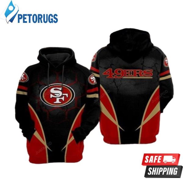 San Francisco 49Ers Nfl Football Black Red San Francisco 49Ers 3D Hoodie