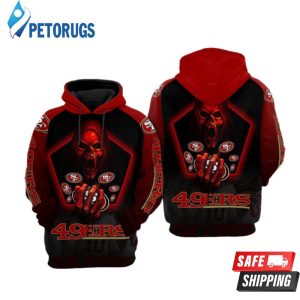 San Francisco 49Ers Nfl Football Skull Death Hold Logo San Francisco 49Ers 3D Hoodie