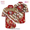 San Francisco 49ers NFL Hawaiian Shirt Floral Print American Flag Beach Shirt Short Style Summer