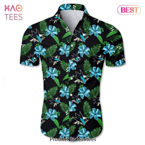 San Jose Sharks Hawaiian Shirt Tropical Flower summer