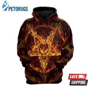 Satanic Fire Pentagram 3D Hoodie