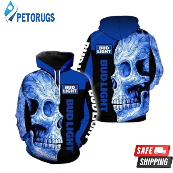 Skull Bud Light And Pered Custom Bud Light Graphic 3D Hoodie