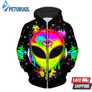 Splatter Alien Yellow Up 3D Hoodie