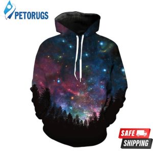 Stars Shining On The Night Sky 3D Hoodie