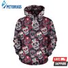 Sugar Skull Skeleton Girly Rose Floral Pattern 3D Hoodie