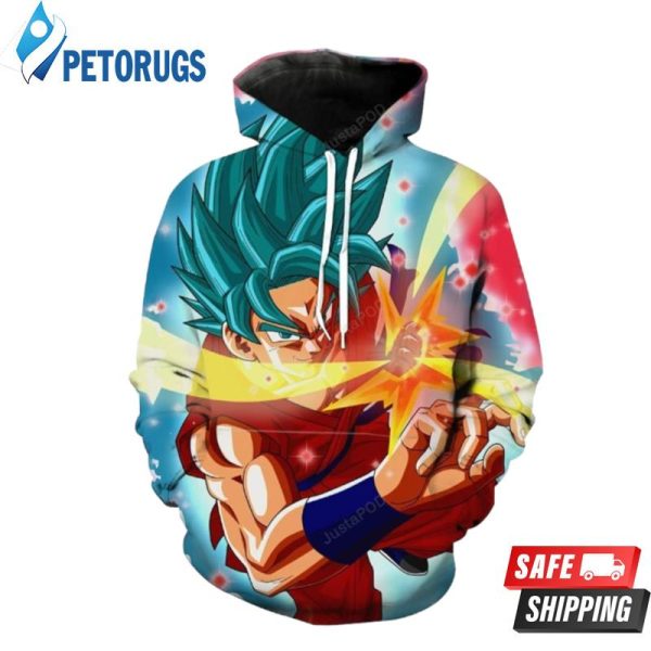 Super Saiyan Blue Kaioken Goku Ragon Ball Super Apparel 3D Hoodie