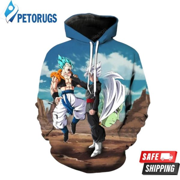 Super Saiyan God Super Saiyan Gogeta Vs Goku Black Zamasu Dragon Ball Super 3D Hoodie