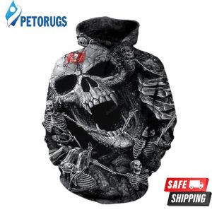 Tampa Bay Buccaneers Dark Skull 3D Hoodie