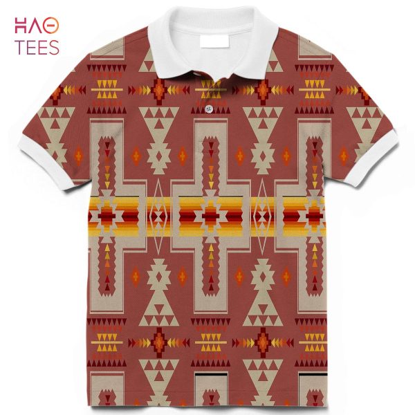 Tan Tribe Design Native American Polo T-Shirt 3D