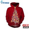 The Colorful Five Star Pattern On The Christmas Tree 3D Hoodie