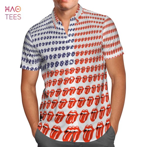 The Rolling Stones America Flag AOP Hawaiian Shirt