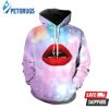 Tie Dye Red Lips 3D Hoodie