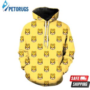 Tiger Face Emoji 3D Hoodie