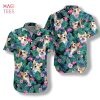 Tropical Corgi Dog Shirt For Men Hawaiian Shirt