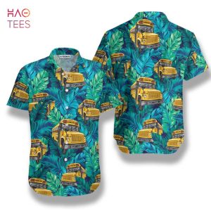 Tropical Leaves School Bus Driver Hawaiian Shirt