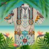 Turquoise Blue Pattern Breastplate Native American Hawaiian Shirt 3D