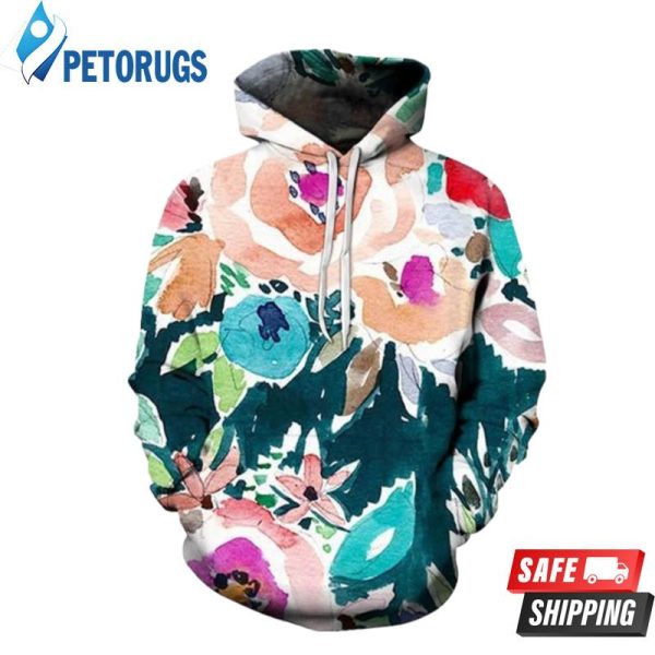 Vibrant Floral 3D Hoodie