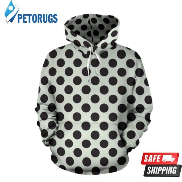 Vintage White Black Polka Dot Pattern 3D Hoodie