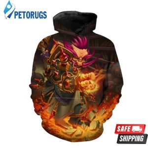 Warcraft Gnome Pink Hair Gnome Fantasy 3D Hoodie