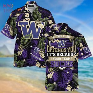 Washington Huskies Summer Hawaiian Shirt And Shorts