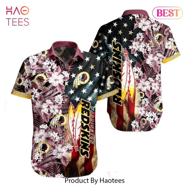 Washington Redskins NFL Graphic US Flag Flower Hawaiian Shirt New Trends Summer Gift Ever Fans