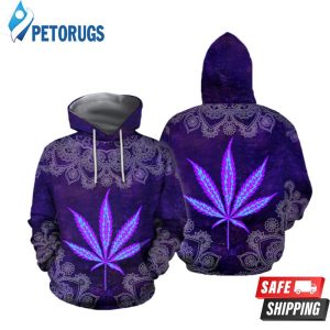 Weed Hippie Purple 3D Hoodie