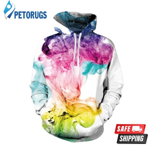 White Ing Colorful Smoke Hoody 3D Hoodie