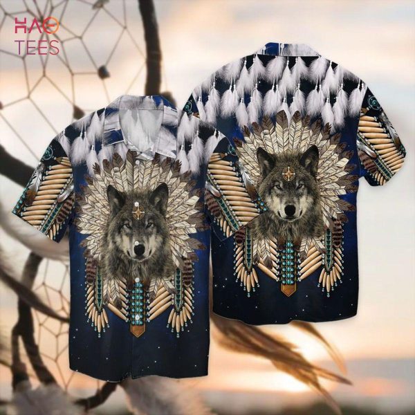 Wolf Native American Hawaiian Shirt