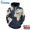 World Map Denim Blue 3D Hoodie