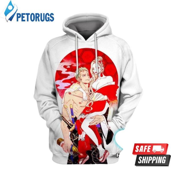 Zoro And Komurasaki 3D Hoodie